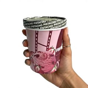 Vente en gros de bols à crème glacée en papier biodégradable de qualité alimentaire, écologiques, imperméables, personnalisés, 12 oz (360 ml), avec logo imprimé - Product Image 2