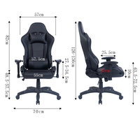 Fauteuil de bureau gaming moderne en cuir PU, inclinable et réglable en hauteur, avec fonctions de refroidissement et de rotation