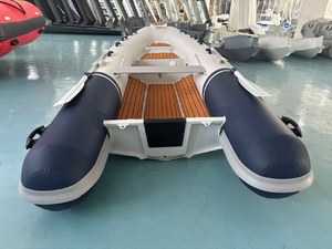 Bote Inflable Rígido REACHSEA UT360 Achilles Hypalon Gris Claro y Azul con Casco de Aluminio y Escalón en el Proa - Product Image 5