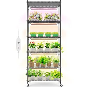 Barrina Plant Lighting Full Spectrum With 4/9/14H Auto On/Off Timer And Plant Stand Grow Light Indoor Plant Grow Light Bar