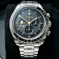 Herren Lunar Landing Series Drei-Augen-Sechs-Zeiger Mode Luxus Wasserdichte Automatische Mechanische Chronograph-Uhr