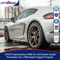 Jantes en alliage forgé sur mesure de haute qualité, 1 pièce, 19, 20, 21 pouces, bronze satiné, 5x130, à rayons en Y, pour Porsche 718 Cayman