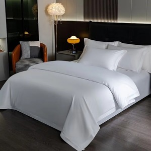 Ropa <span class=keywords><strong>de</strong></span> <span class=keywords><strong>Cama</strong></span> <span class=keywords><strong>de</strong></span> Hotel <span class=keywords><strong>de</strong></span> Lujo Blanca <span class=keywords><strong>de</strong></span> Alta Calidad al por Mayor, Tamaño Individual, Colección Clásica, Sólida, con Costuras Plegables, 100% Algodón - Product Image 3