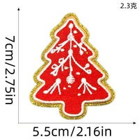 Patchs brodés thermocollants de Noël rouges et verts en gros : Père Noël, globe de neige, sapin – Appliques festives d'hiver pour cadeaux de fêtes
