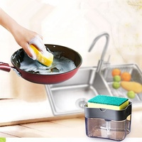 Presse à vaisselle brosse à pot propre Type de cuisine Boîte de remplissage automatique Chiffon de nettoyage Brosse à vaisselle boîte à savon liquide