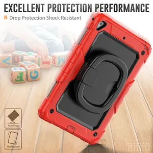 Rotatable Handle Grip Stand Screen Film Tablet Cover For IPad 9.7 2017 2018/Air 2 Universal Silicone Shockproof Rugged Case