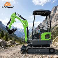Mini-excavatrice LOGWAY de qualité supérieure, homologuée ISO, machine hydraulique polyvalente pour le terrassement agricole