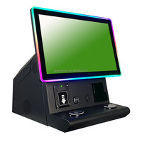 Kabinet Game Arcade Vertikal Lengkung Khusus 23,8'' dengan Tombol Tekan, Akseptor Uang, dan Rangka Logam untuk Permainan Tragamonedas