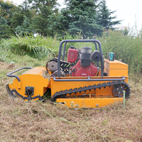 Nouvelle tondeuse à fléaux industrielle télécommandée à chenilles, diesel 4 temps 190cc, à braquage zéro, pour la coupe de l'herbe