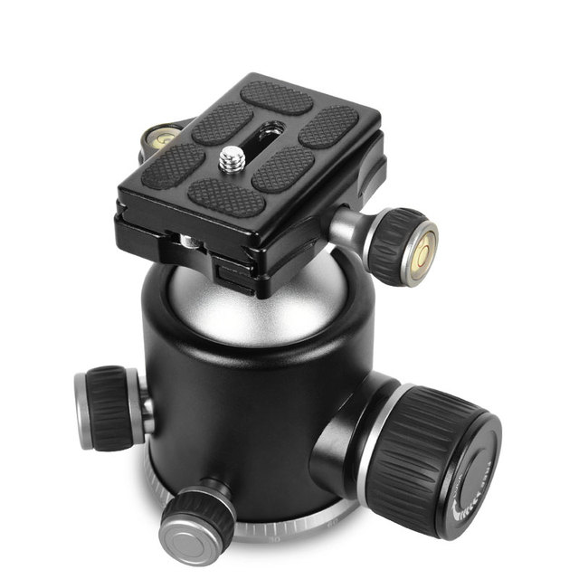Q20 Panoramic Tripod Head 1/4 Screw 360 Rotatable 50mm Big Head Mount 15kg Heavy Duty Portable Ball Head with Knob Clamp