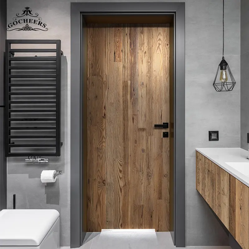 玄関木製ドアモダン木製ガラスドア木製バスルーム最新デザインガラスドア