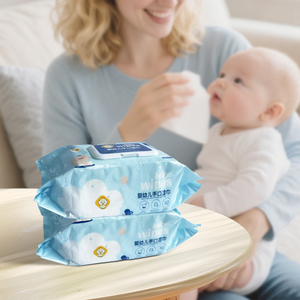 ผ้าเช็ดทำความสะอาดมือและปากเด็กแบบใช้แล้วทิ้ง ดีไซน์ใหม่ เป็นมิตรต่อสิ่งแวดล้อม ผลิตจากผ้าไม่ถักทอ หนา 65GSM ไม่มีกลิ่น ขนาดใหญ่พิเศษ 80 ชิ้น - Product Image 2