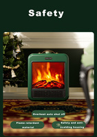 Nouveau Design Flamme Simulée D'hiver Chauffe-Pièce Chaude Chauffage Électrique Portable Avec Thermostat Réglable Mini Ventilateur Chauffage