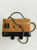 Sac Jellycats en cuir à motif losanges, petit elfe mignon avec visage souriant, sac à déjeuner, sac à main, trousse de maquillage, sac bandoulière