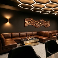 Canapé de KTV incurvé personnalisé de luxe léger et rembourré, canapé d'angle de forme spéciale pour salle de karaoké, boîte de nuit, cabine VIP