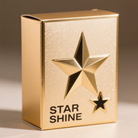 Boîte de papier cosmétique scintillante en or de luxe de qualité supérieure avec embellissement en étoile en métal 3D Emballage haut de gamme avec fonction de gaufrage