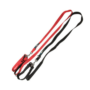 Laisse pour chien réglable en polyester rouge et noir pour chiens de travail, recherche et sauvetage - Product Image 1