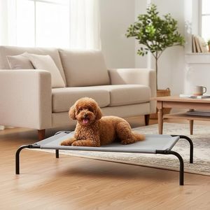 Pet Dog <b>Cot</b> Off Ground Bed Moisture Proof Removable Washable For <b>Small</b> Medium Large Dogs Rectangle Black Four Seasons Use - Product Image 2