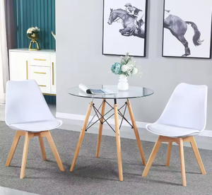 ÉNORMES <span class=keywords><strong>Table</strong></span> <span class=keywords><strong>en</strong></span> bois de <span class=keywords><strong>verre</strong></span> Meubles de cuisine Tables à manger rondes transparentes circulaires transparentes <span class=keywords><strong>pour</strong></span> les petits espaces - Product Image 4