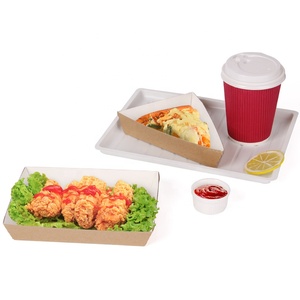 Bandeja de Papel Kraft Impresa Personalizada <span class=keywords><strong>para</strong></span> Papas Fritas, Envase Desechable <span class=keywords><strong>para</strong></span> Alimentos, Bandeja de Papel Reciclable <span class=keywords><strong>para</strong></span> Alimentos - Product Image 5