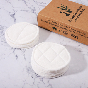 Échantillon Gratuit - Lingettes Démaquillantes Réutilisables en <span class=keywords><strong>Coton</strong></span> Velours de Bambou Naturel, Lavables, pour le Visage - Product Image 1