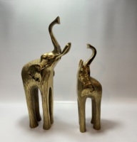Ensemble de trois figurines de pingouins en aluminium blanc doré, artisanales, durables, modernes, pour centre de table de salon, décoration de mariage