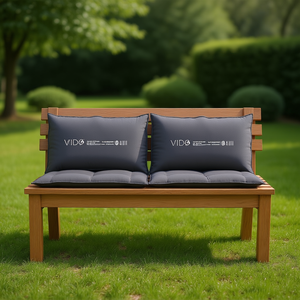 VID4 <b>Garden</b> <b>Bench</b> <b>Cushion</b> Set Of 2 Anthracite Polyester Outdoor Seat Pillows Elegant Style - Product Image 2