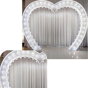 Furun ซุ้มแต่งงานขนาดใหญ่รูปหัวใจอุปกรณ์ประกอบฉากเวทีโลหะพร้อมไฟพื้นหลังสีขาวสำหรับตกแต่งงานปาร์ตี้ - Product Image 4