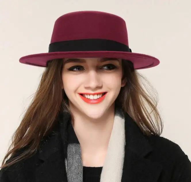 Chapéu de feltro sintético para homens, chapéu de feltro moderno para inverno 100%