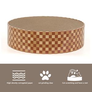 Prix de gros pour commande en vrac : Fournitures écologiques pour animaux de compagnie en papier, vente en gros usine, griffoir pour chat en carton ondulé en forme de bassin à motif damier - Product Image 5