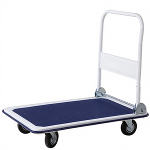 Carretilla de Plataforma Plana, Carretilla de Mano Plegable <span class=keywords><strong>para</strong></span> Oficina, Carretilla de Metal Ligera de Cuatro Ruedas, Carretilla Pequeña - Product Image 1