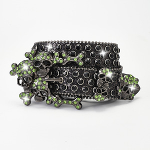 <span class=keywords><strong>Ceinture</strong></span> Vintage Style Punk <span class=keywords><strong>pour</strong></span> Hommes et Femmes, Style Hot Girl Européen et Américain, avec Croix, Crâne et Strass, en PU Tendance et Alliage - Product Image 6