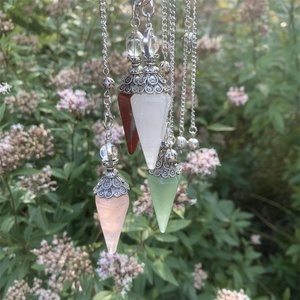 Phù thủy nhà cung cấp bán buôn tự nhiên nhiều màu thạch anh tím thạch anh con lắc Mặt dây chuyền sáu kim tự tháp tinh thể hangingornament đồ trang sức - Product Image 5