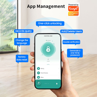 Cerradura Inteligente para Puerta de Vidrio con Huella Digital, Tarjeta y Llave, en Forma de U, con App Tuya, Resistente al Agua