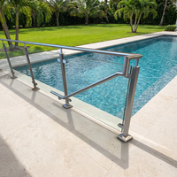Système de balustrade de balcon en verre sans cadre, en acier inoxydable, avec système de fixation par goujon, design en verre trempé