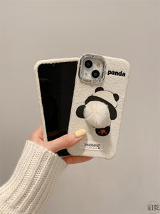 Étui de téléphone portable pour <span class=keywords><strong>iPhone</strong></span> 16 Pro Max avec queue de panda en peluche 3D pour Apple 13 14 15 Plus, coque tendance pour femmes, accessoires électroniques - Product Image 6