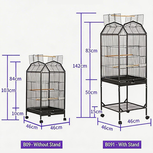 Cages à oiseaux modernes en fer massif de grande capacité avec plateau en plastique pour l'élevage de perroquets en intérieur - Product Image 2
