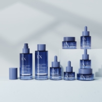 Ensemble de flacons et pots cosmétiques en verre vides de 15 ml, 30 ml, 50 ml, 100 ml, 150 ml, flacon pompe givré ambré pour sérum et lotion, pour l'emballage des soins de la peau