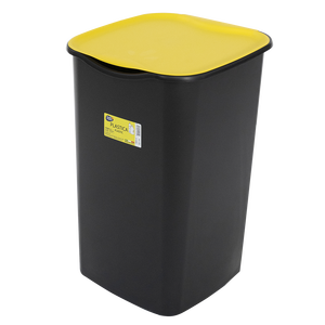Recycling <b>Bin</b> Plastica 50 Lt Yellow Lid <b>Plastic</b> Waste Container - Product Image 1