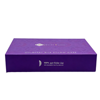 Boîte cadeau de luxe premium violette magnétique avec intérieur en éponge, écologique, pour parfums, bijoux, cosmétiques, impression de logo personnalisée, couvercle rabattable rigide