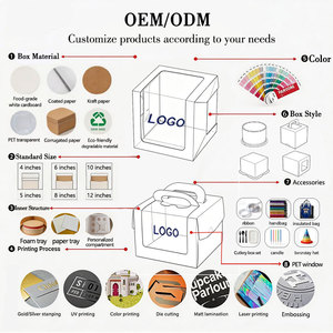 Venta al por mayor de ventanas transparentes personalizadas para fiestas, cajas plegables para Postres, cajas de papel para pasteles, cajas para pasteles de panaderí<span class=keywords><strong>a</strong></span> - Product Image 3