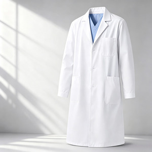 Camice da Laboratorio Bianco Unisex a Maniche Lunghe, Uniforme Medica per Uso in Laboratorio e Clinica, Prodotto in Cina - Product Image 2