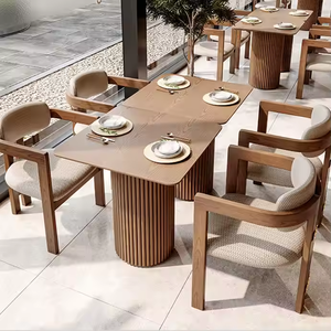 Muebles nórdicos de madera maciza <span class=keywords><strong>para</strong></span> cafetería, cafetería, banquete de comida rápida, cabina, sofá, mesa de comedor <span class=keywords><strong>y</strong></span> <span class=keywords><strong>sillas</strong></span> <span class=keywords><strong>para</strong></span> restaurante - Product Image 3