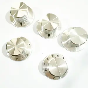 Silber Aluminium knopf 37mm Durchmesser mit Nummer 0-10 Wellen loch 6,4mm Knopf