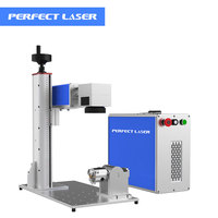 Mesin Penanda Laser Serat 20W Perfect Laser-Popular Selling, Sistem Pengukiran Bermotor dengan Rotary untuk Logam, Cincin, dan Plastik