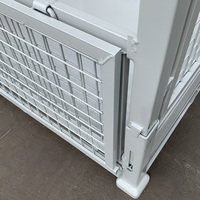 Cage à palettes en treillis métallique pliable, robuste, empilable, en acier, boîte de rangement, conteneur en treillis galvanisé avec base métallique