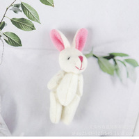 Mini Conejo de Peluche Articulado de 6CM, Relleno de Algodón, Decoración para Casa de Muñecas, Figura de Animal Flexible, Regalo Promocional