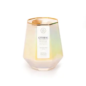 Vela perfumada de cristal personalizada Aromaterapia Velas perfumadas de marca própria de luxo espiritual de longa duração sem fumaça