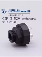 931297006 GSP 3 M20 Connecteur d'accès à valve d'origine en polyamide noir GSP3M20 Connecteur de valve en forme de douille 18mm mâle 4 broches 16A