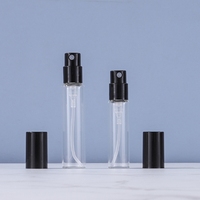 Flacon de parfum de luxe en verre, cylindrique rond, transparent, vide, avec pulvérisateur à pompe, 3ml 5ml 10ml 15ml, impression sérigraphique, logo personnalisé, perruques